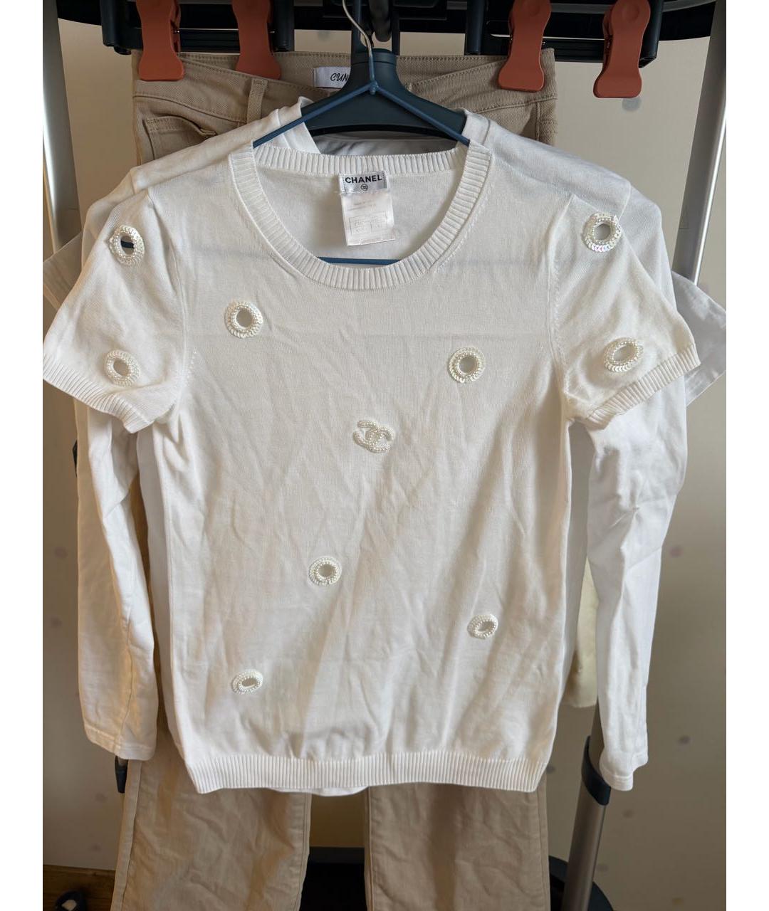 CHANEL Белая хлопковая футболка, фото 6