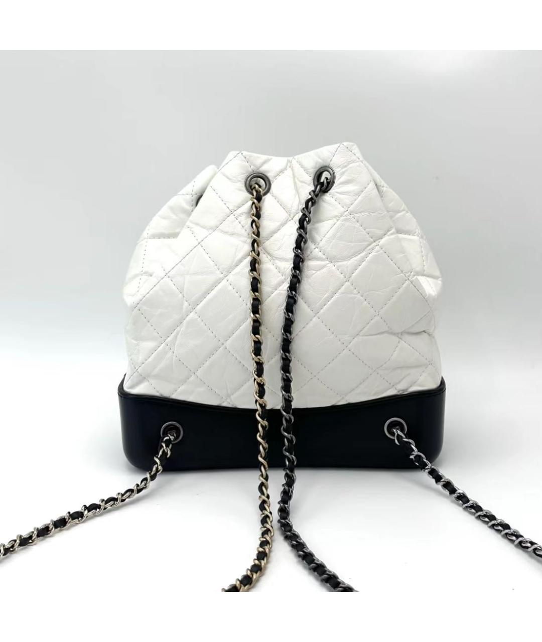 CHANEL Белый кожаный рюкзак, фото 3