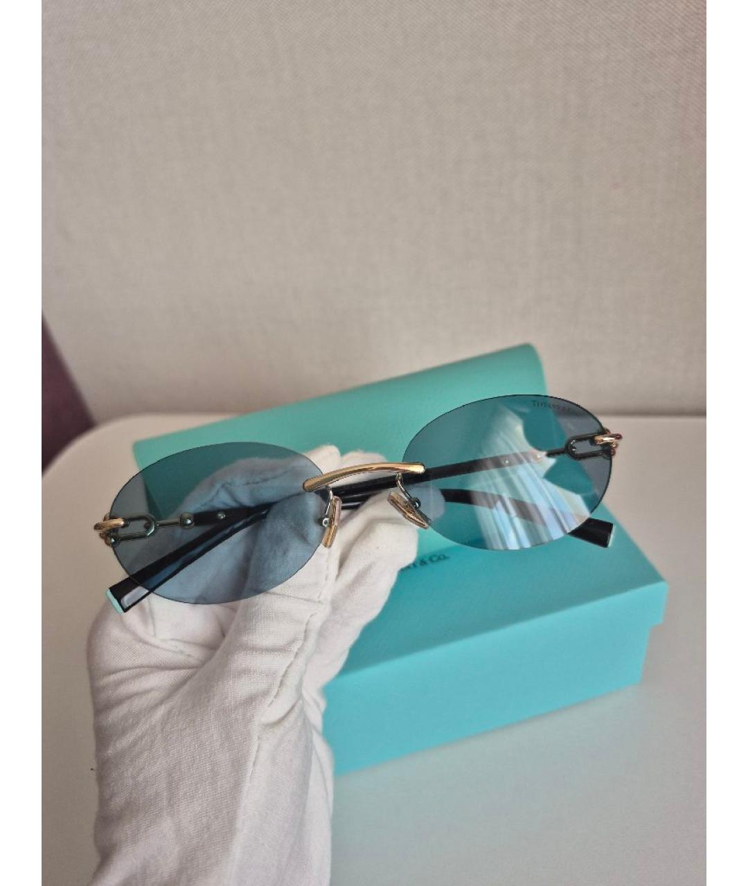 TIFFANY&CO Голубые металлические солнцезащитные очки, фото 2