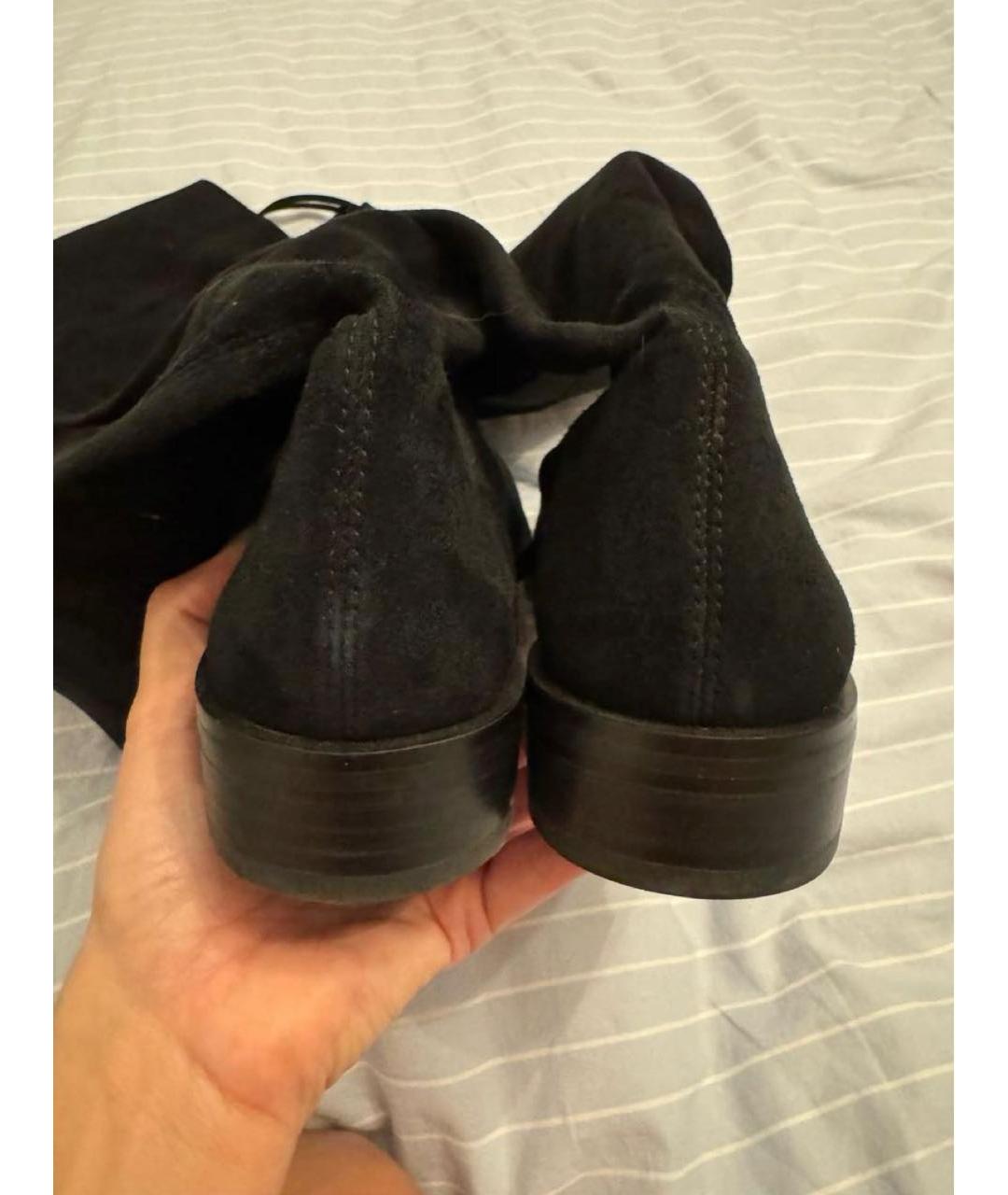 STUART WEITZMAN Черные замшевые ботфорты, фото 7