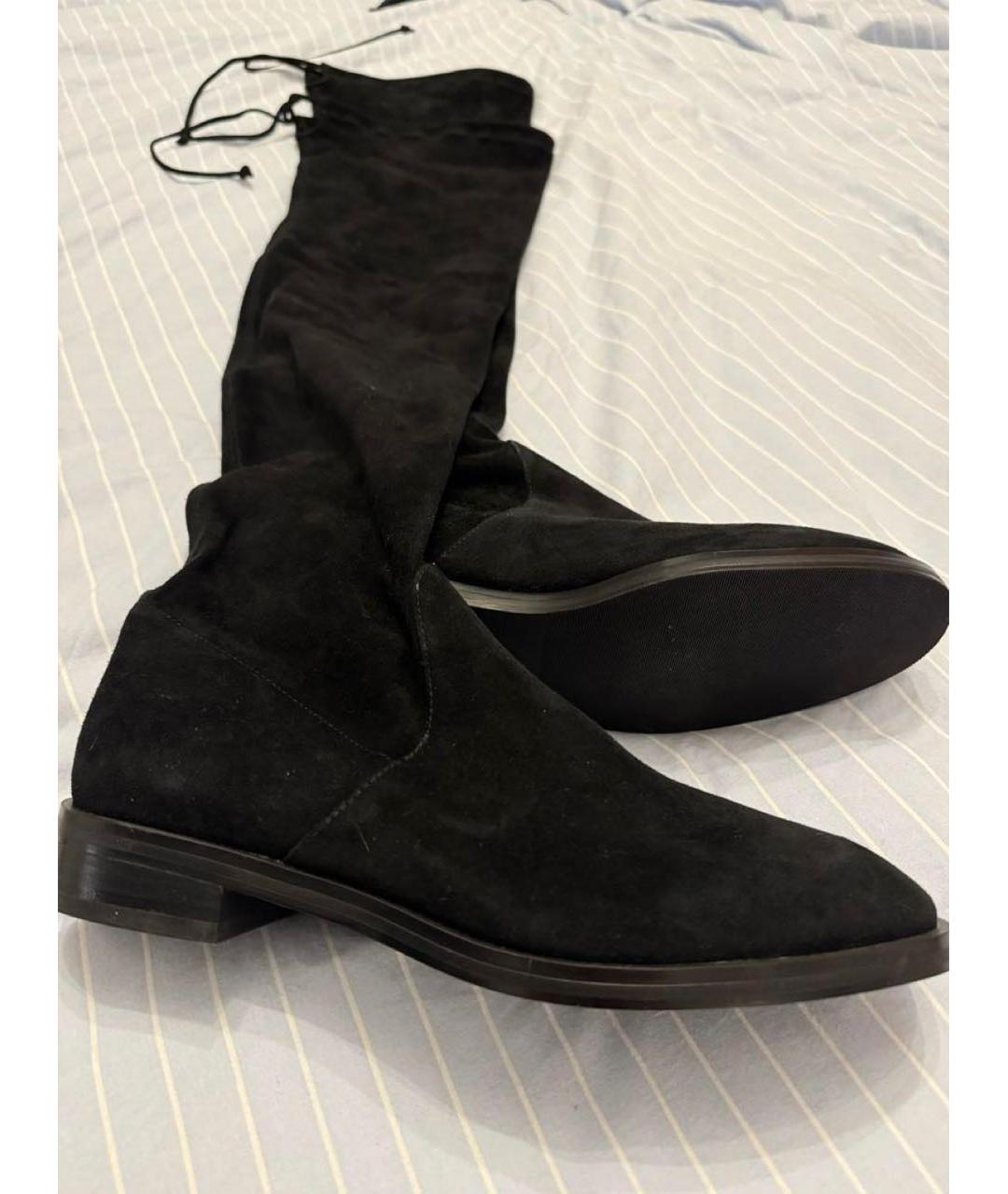 STUART WEITZMAN Черные замшевые ботфорты, фото 3