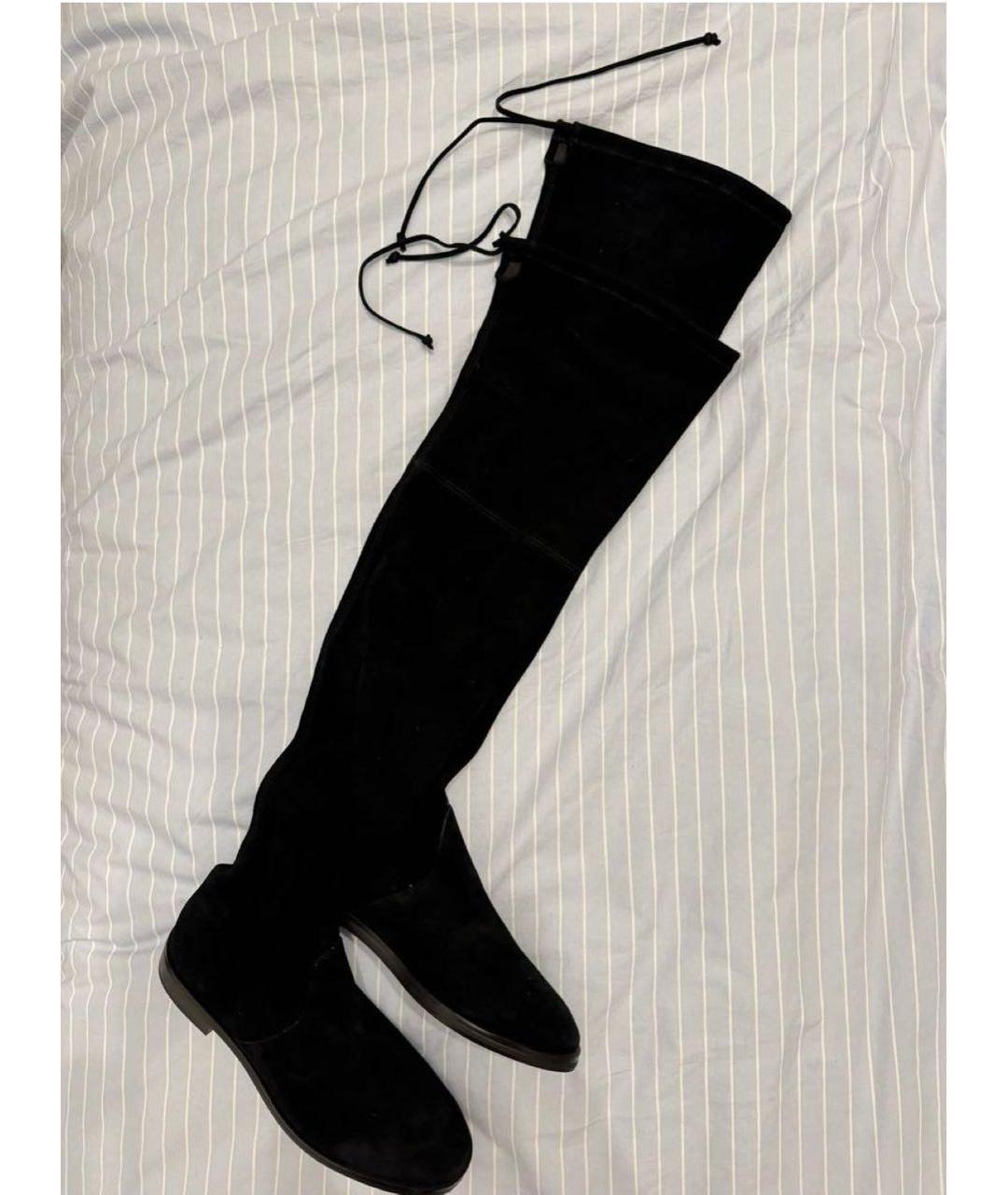 STUART WEITZMAN Черные замшевые ботфорты, фото 9