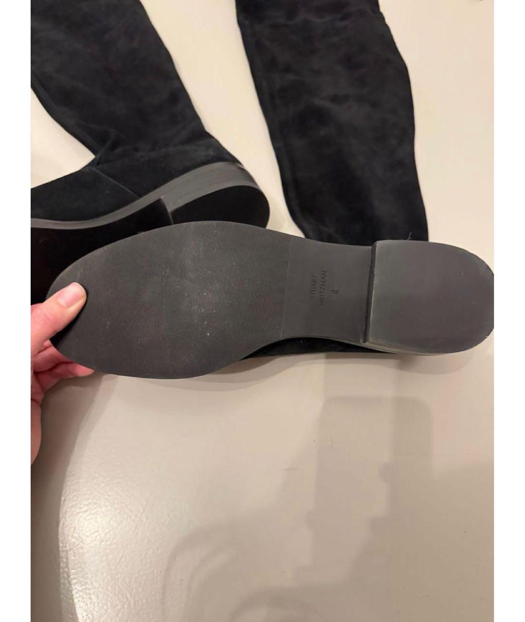 STUART WEITZMAN Черные замшевые ботфорты, фото 2