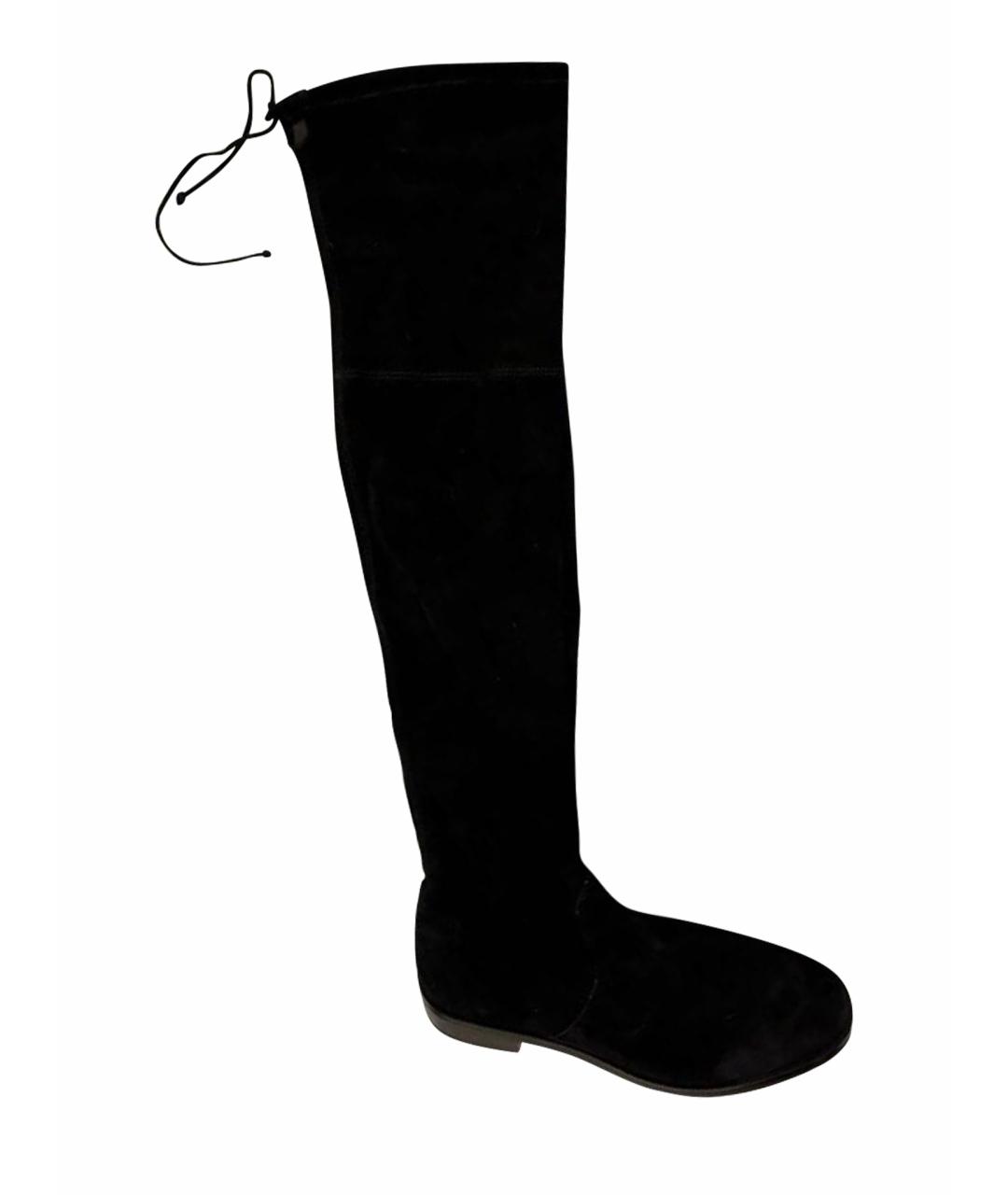 STUART WEITZMAN Черные замшевые ботфорты, фото 1