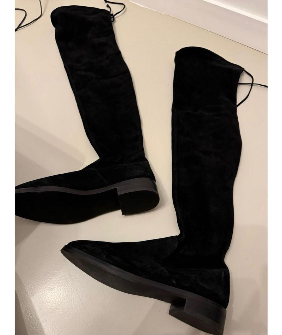 STUART WEITZMAN Черные замшевые ботфорты, фото 6