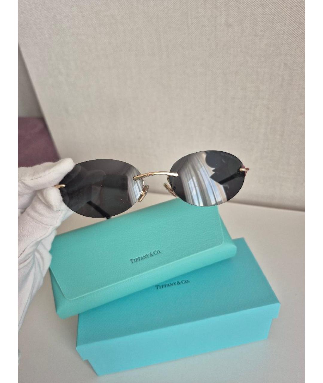 TIFFANY&CO Черные металлические солнцезащитные очки, фото 2