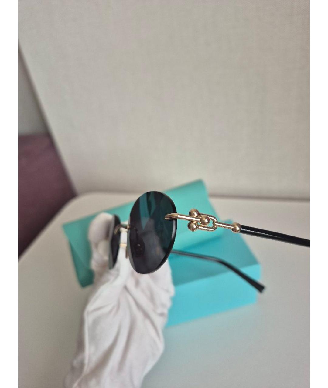 TIFFANY&CO Черные металлические солнцезащитные очки, фото 3