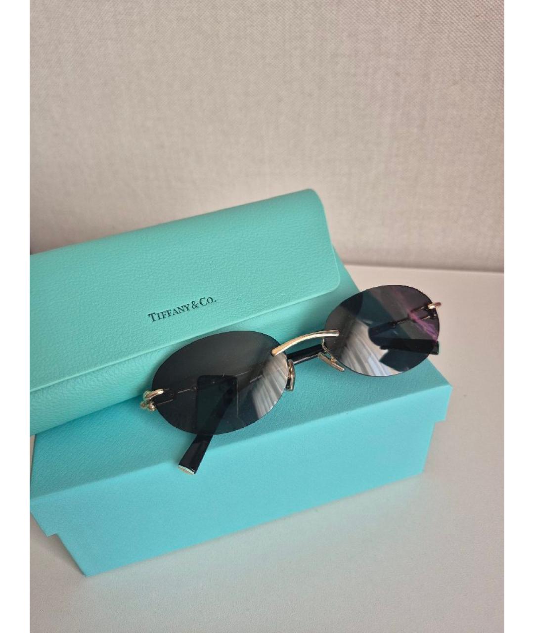 TIFFANY&CO Черные металлические солнцезащитные очки, фото 4