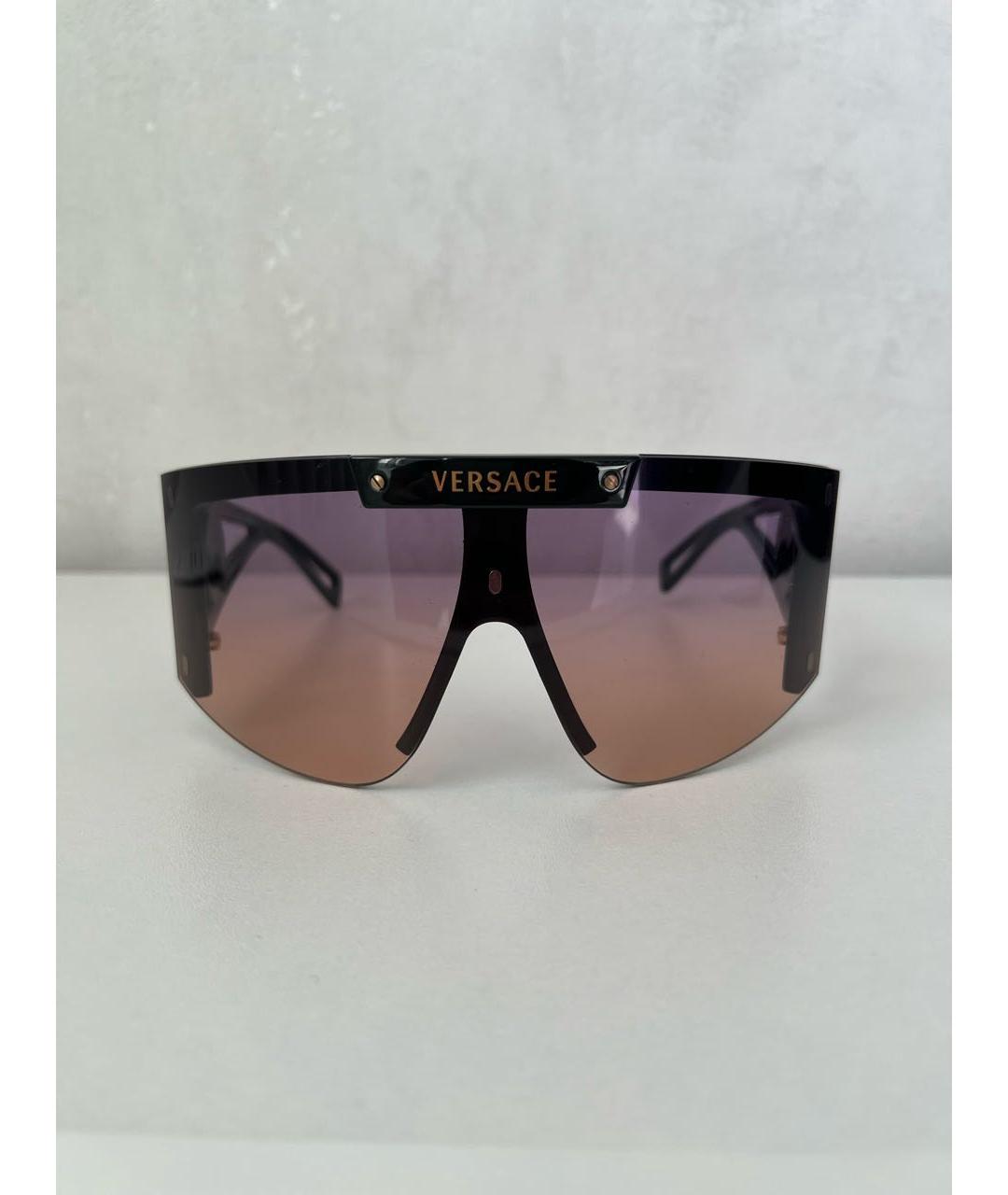 VERSACE Черные пластиковые солнцезащитные очки, фото 9