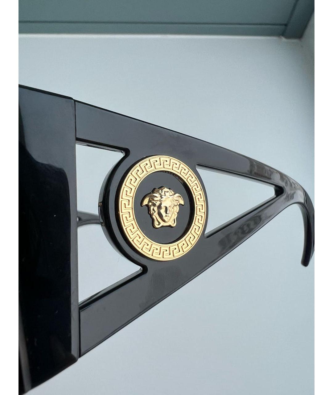 VERSACE Черные пластиковые солнцезащитные очки, фото 8