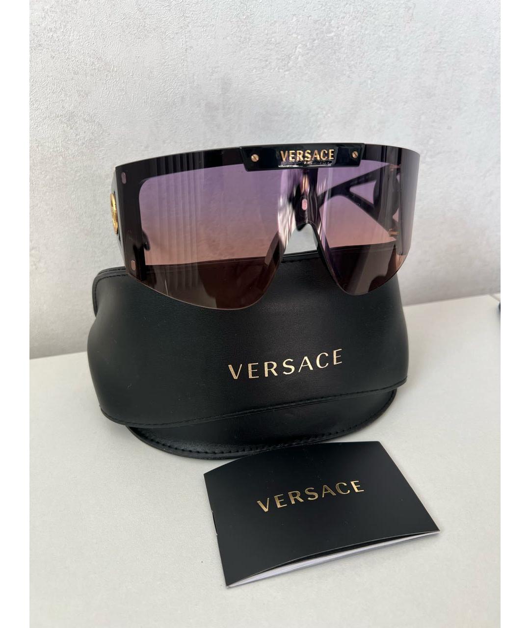 VERSACE Черные пластиковые солнцезащитные очки, фото 7