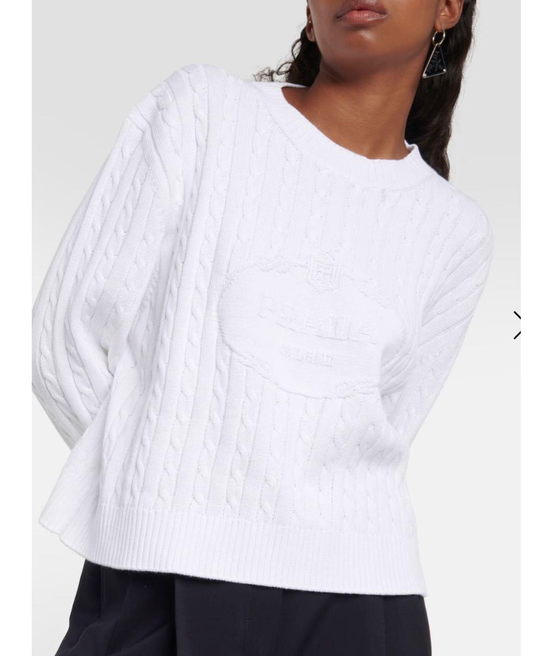 PRADA Белый хлопковый джемпер / свитер, фото 4