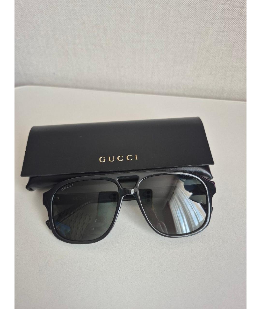 GUCCI Черные пластиковые солнцезащитные очки, фото 5