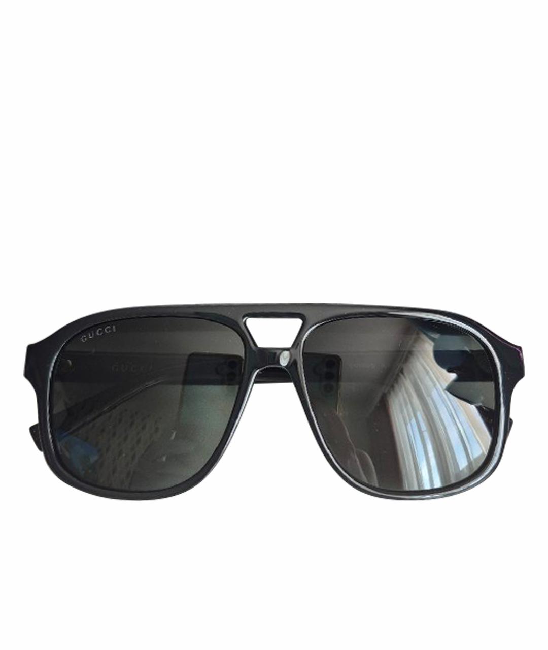 GUCCI Черные пластиковые солнцезащитные очки, фото 1