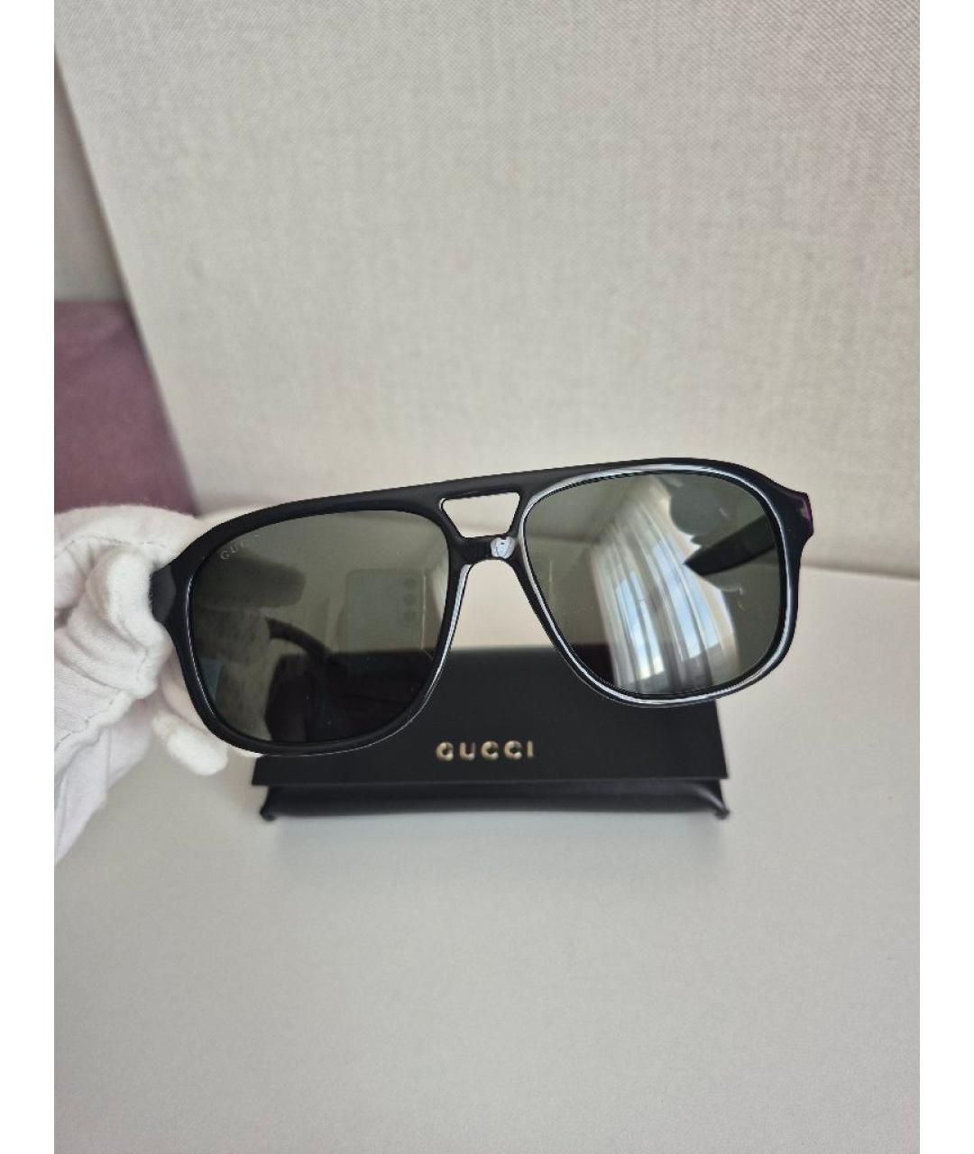 GUCCI Черные пластиковые солнцезащитные очки, фото 4