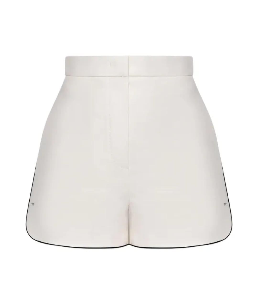 MAX MARA Белые хлопко-эластановые шорты, фото 1