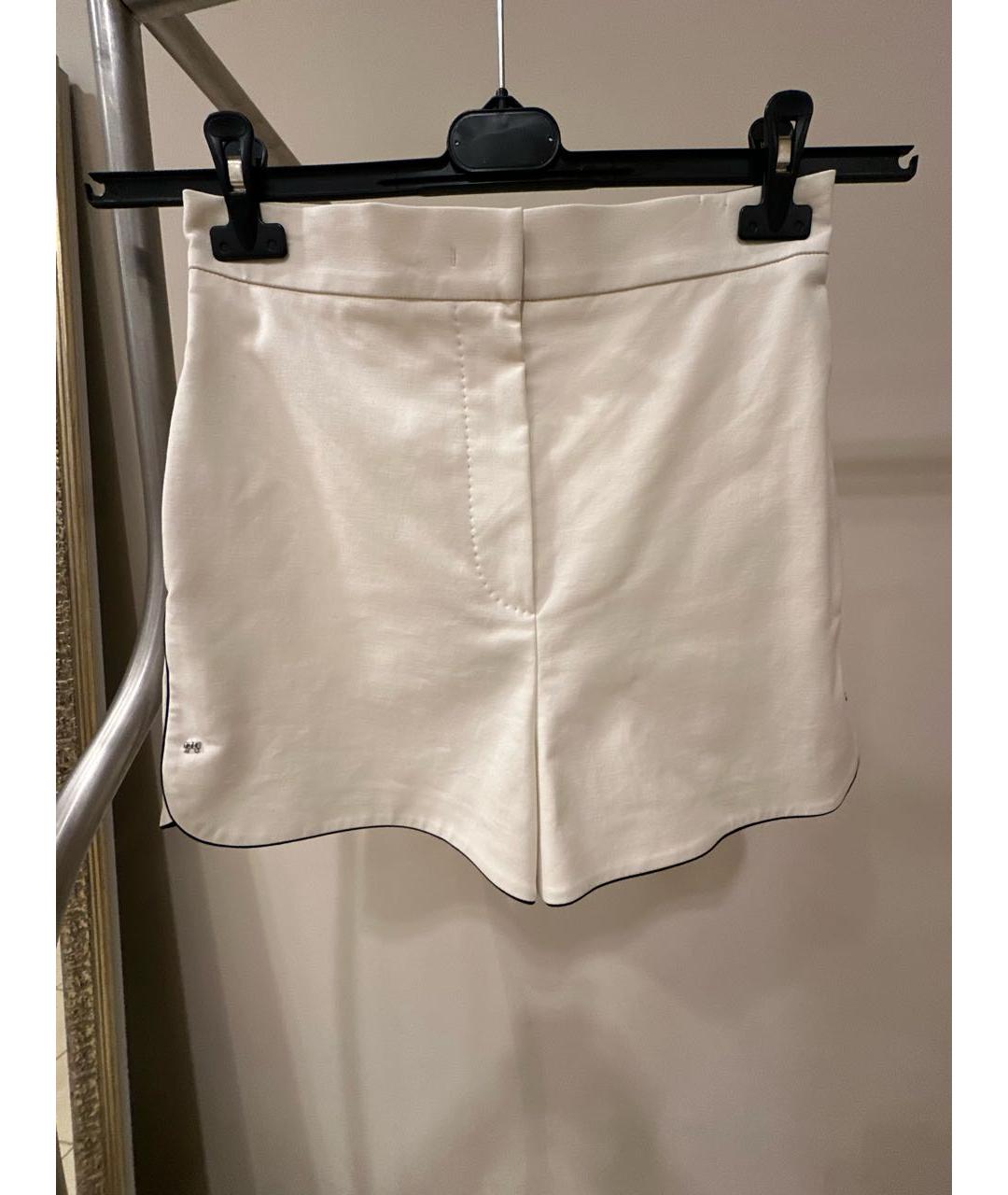 MAX MARA Белые хлопко-эластановые шорты, фото 2