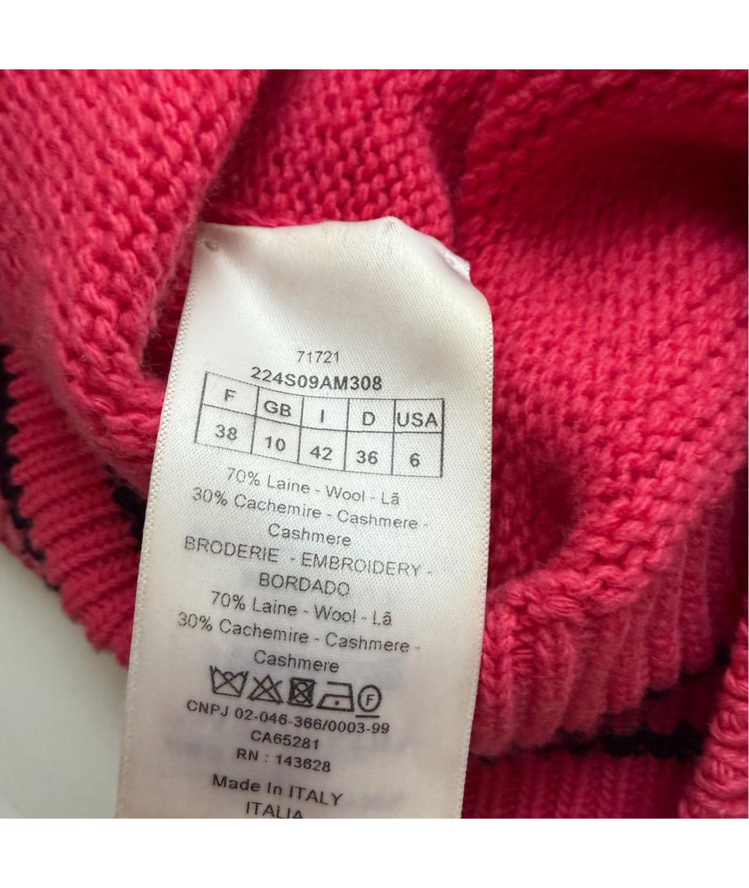 CHRISTIAN DIOR Розовый шерстяной джемпер / свитер, фото 3