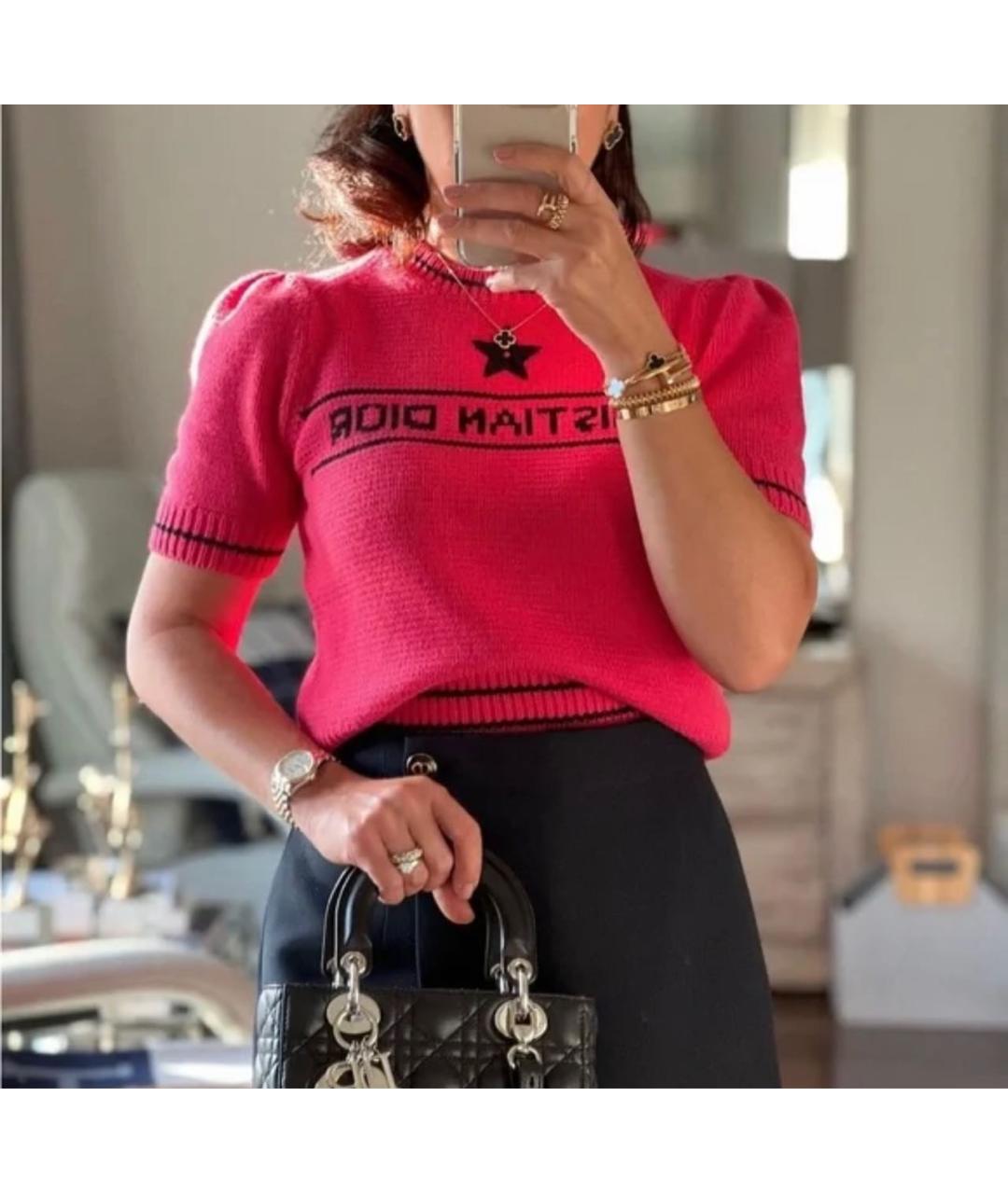 CHRISTIAN DIOR Розовый шерстяной джемпер / свитер, фото 4