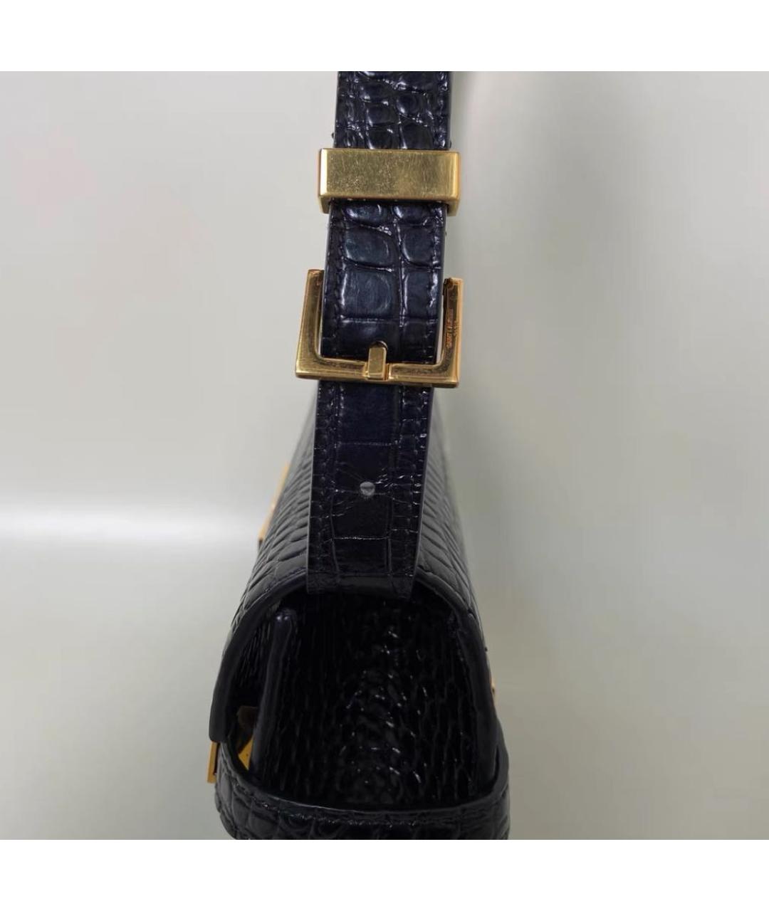 SAINT LAURENT Черная кожаная сумка через плечо, фото 5