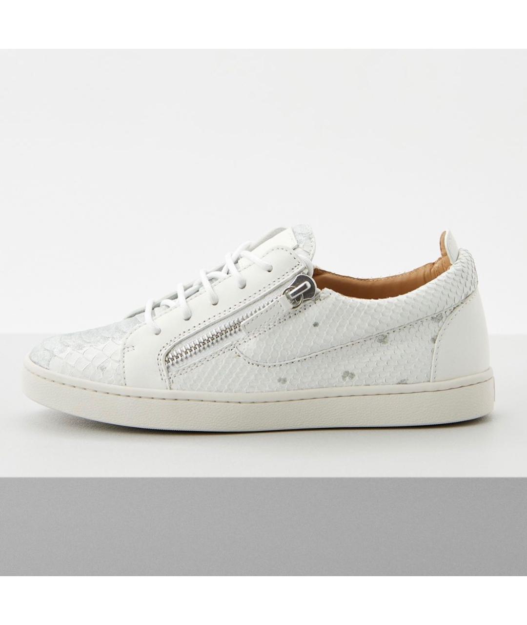 GIUSEPPE ZANOTTI DESIGN Белые кожаные кеды, фото 8