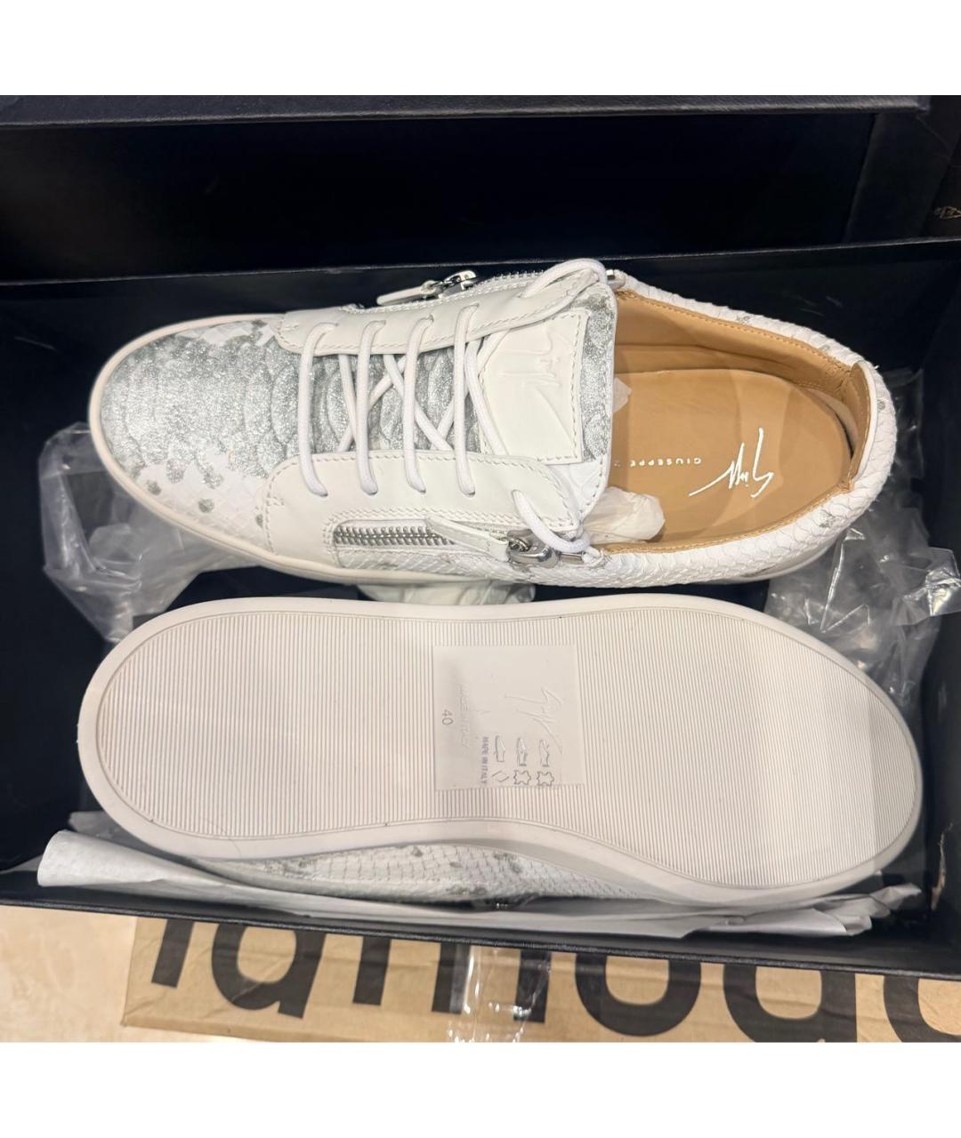 GIUSEPPE ZANOTTI DESIGN Белые кожаные кеды, фото 2