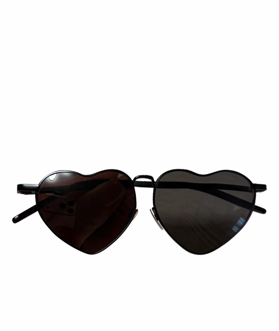 SAINT LAURENT Черные металлические солнцезащитные очки, фото 1