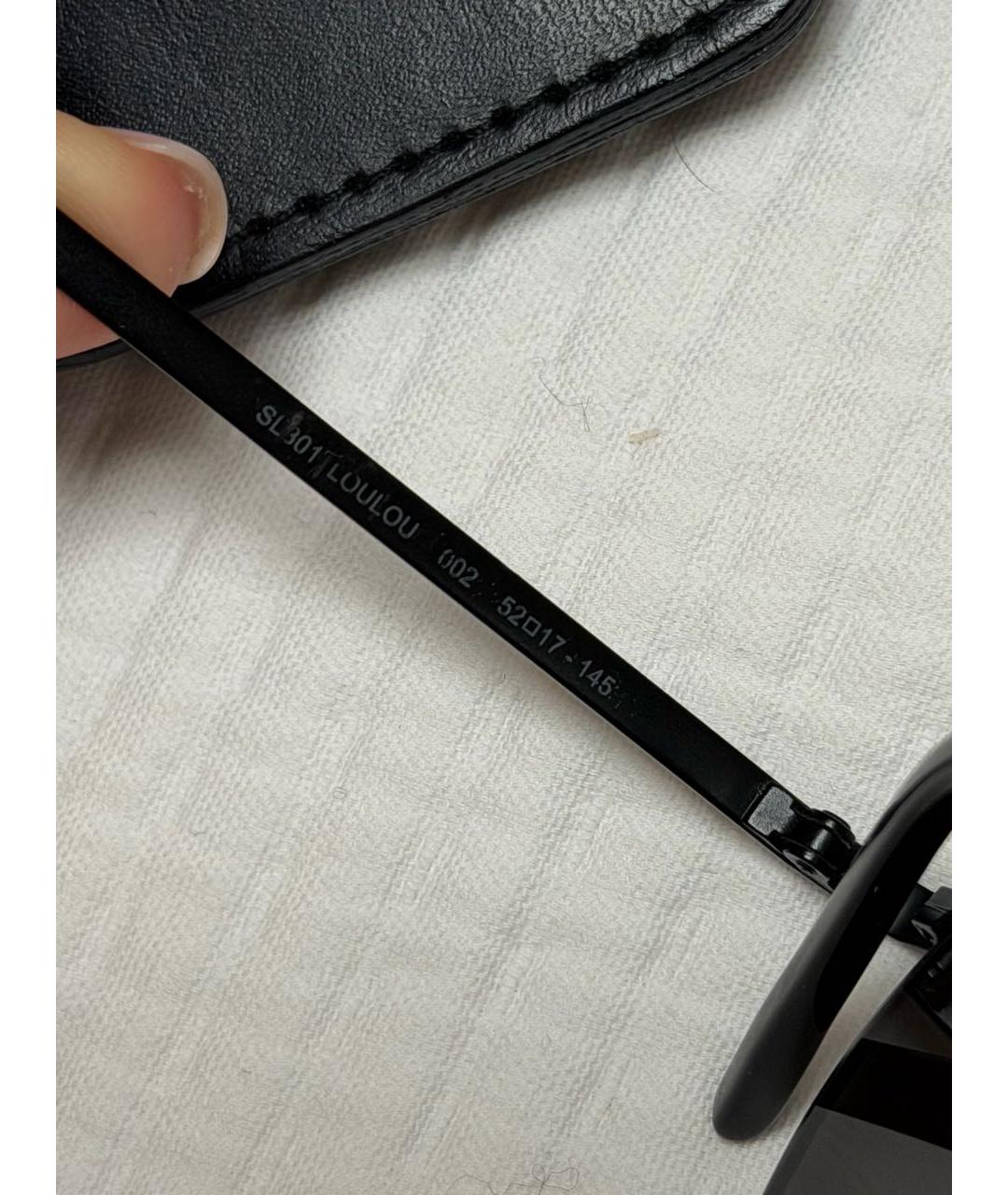 SAINT LAURENT Черные металлические солнцезащитные очки, фото 6