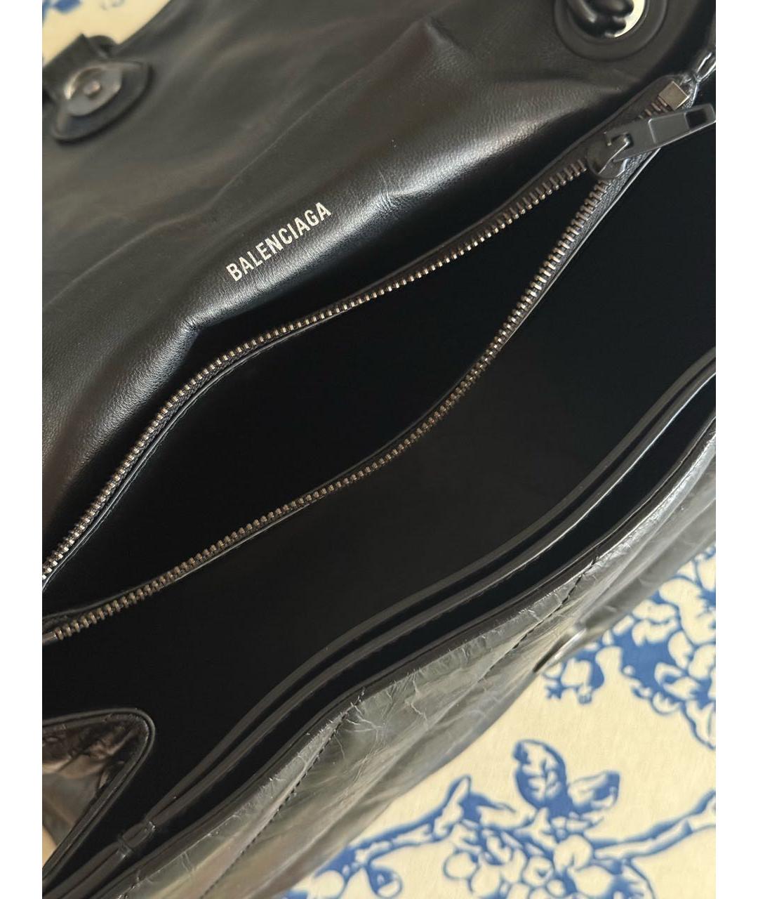 BALENCIAGA Черная кожаная сумка через плечо, фото 2