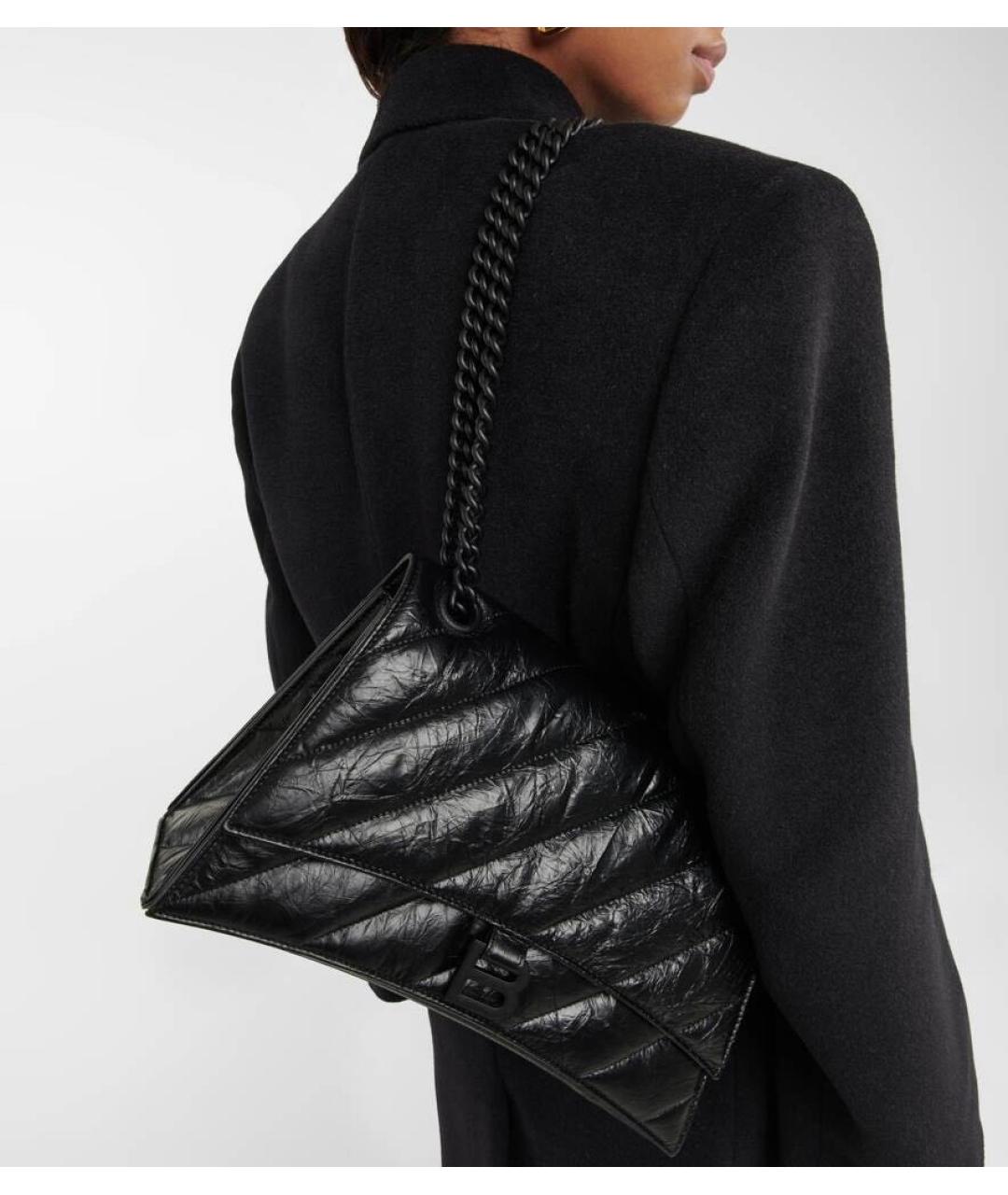 BALENCIAGA Черная кожаная сумка через плечо, фото 5