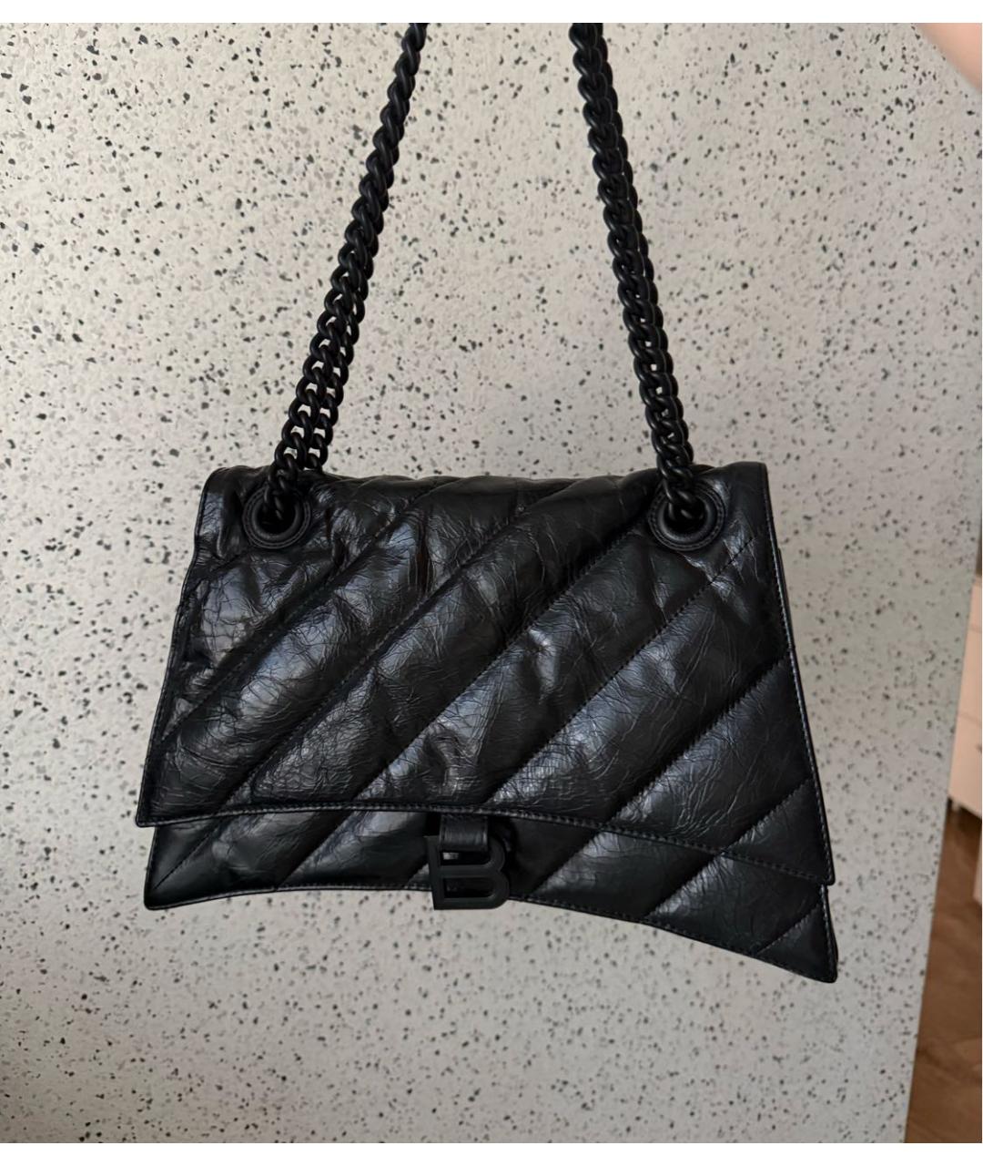 BALENCIAGA Черная кожаная сумка через плечо, фото 6