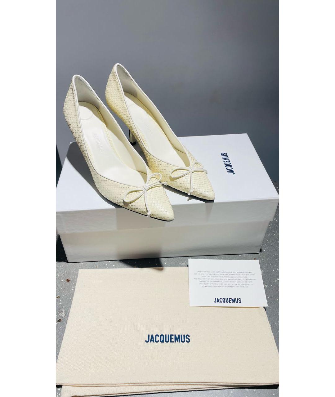 JACQUEMUS Бежевые кожаные туфли, фото 8