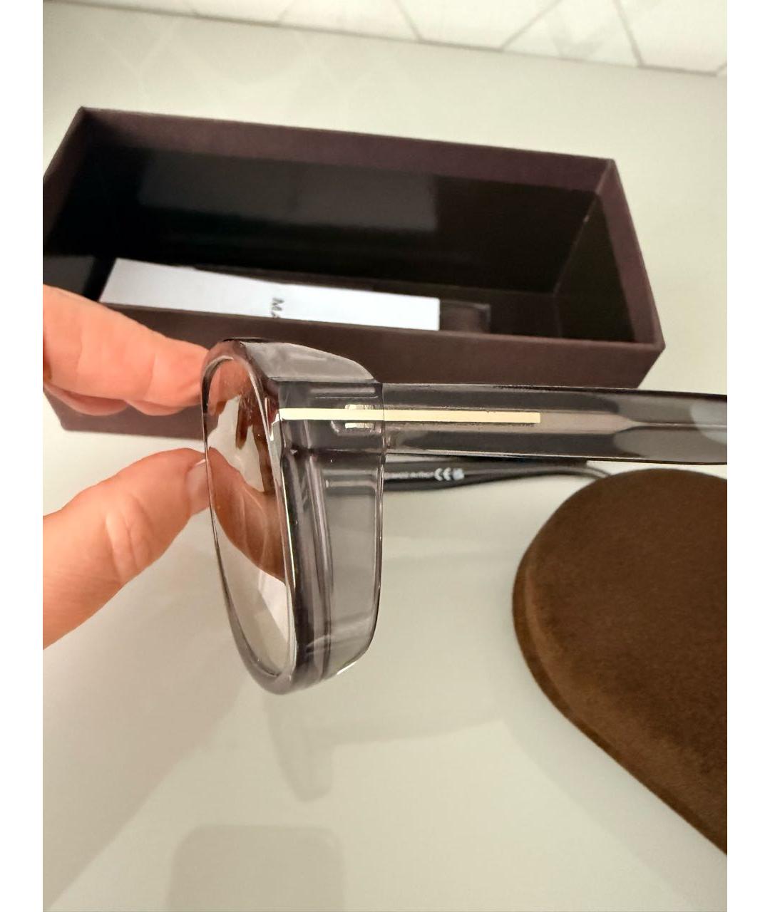 TOM FORD Серые пластиковые солнцезащитные очки, фото 5