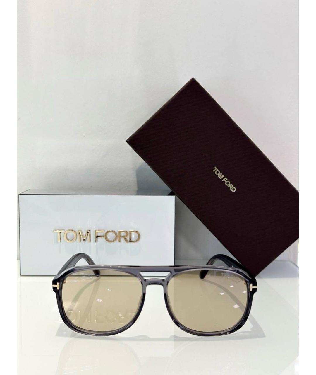 TOM FORD Серые пластиковые солнцезащитные очки, фото 7