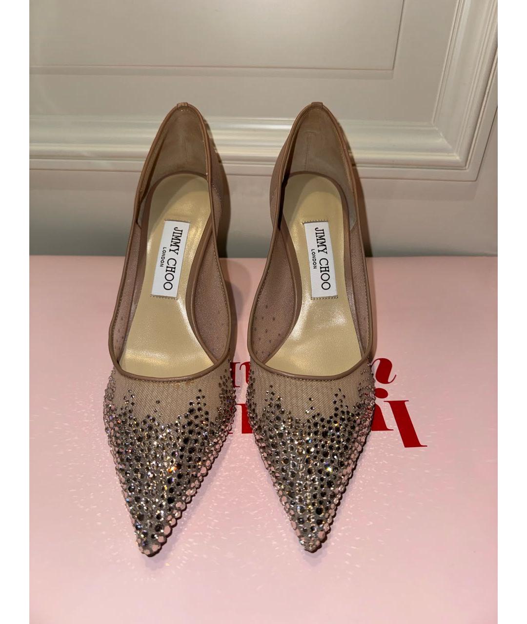 JIMMY CHOO Коралловые текстильные туфли, фото 2