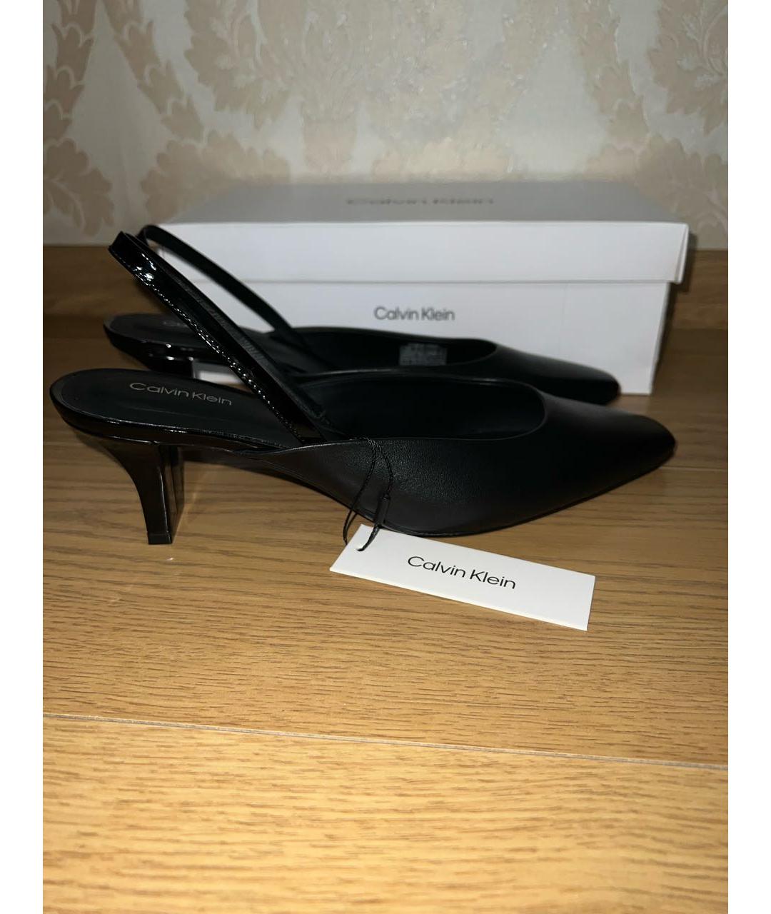 CALVIN KLEIN Черные кожаные туфли, фото 2