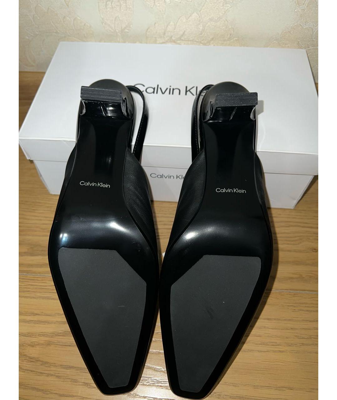 CALVIN KLEIN Черные кожаные туфли, фото 6