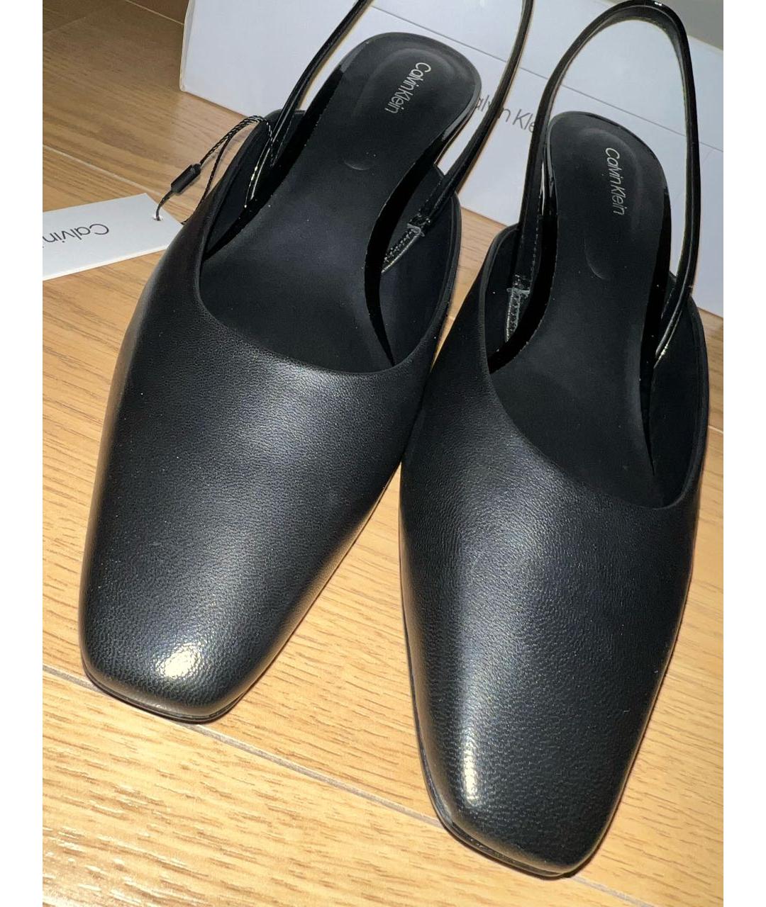 CALVIN KLEIN Черные кожаные туфли, фото 5