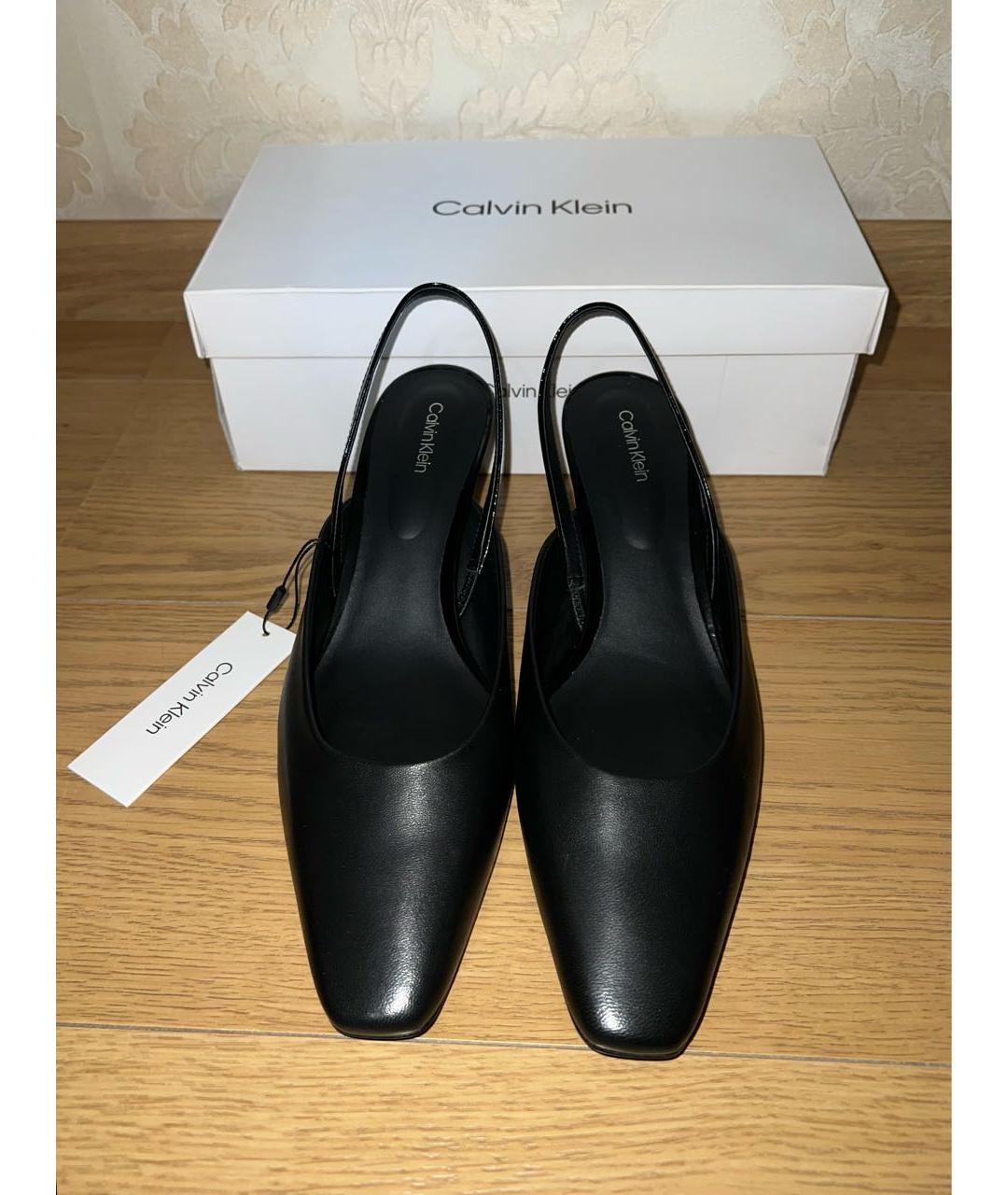 CALVIN KLEIN Черные кожаные туфли, фото 3