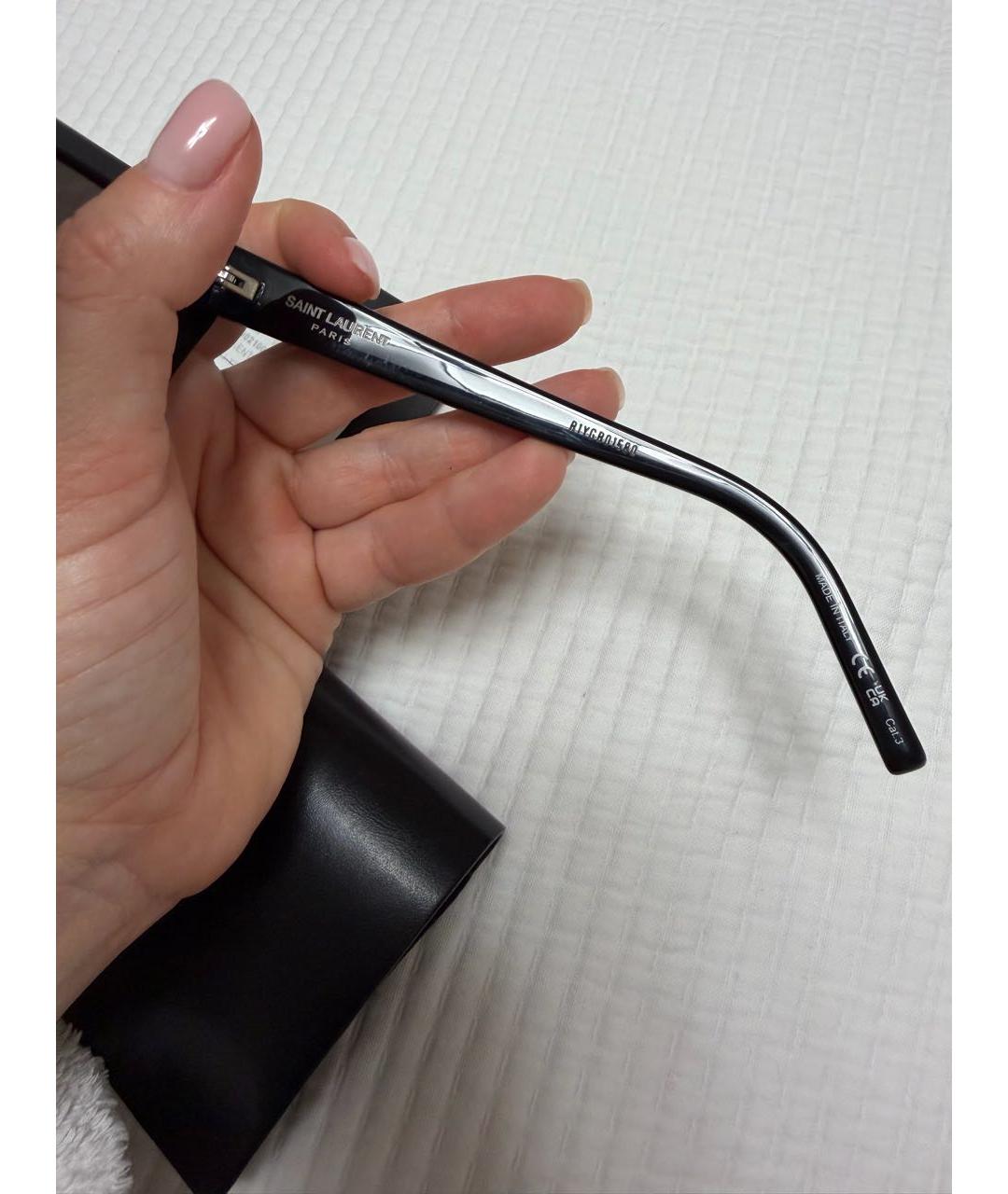 SAINT LAURENT Черные пластиковые солнцезащитные очки, фото 7