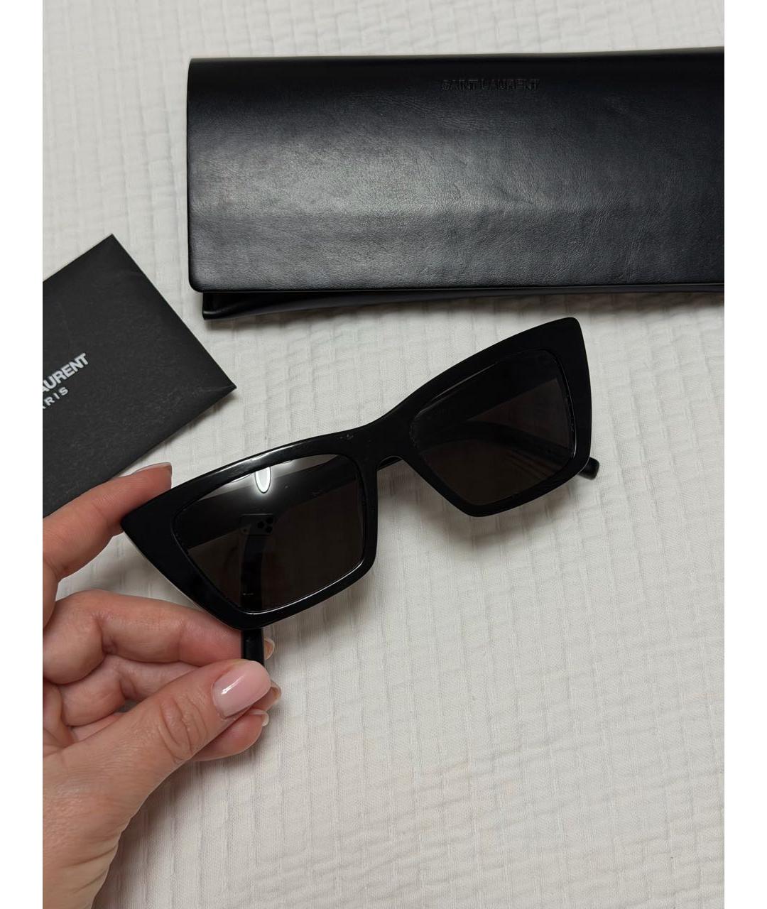 SAINT LAURENT Черные пластиковые солнцезащитные очки, фото 8