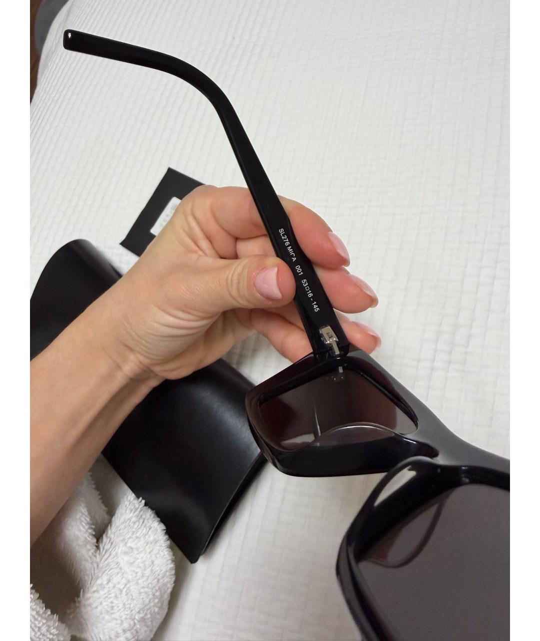 SAINT LAURENT Черные пластиковые солнцезащитные очки, фото 2