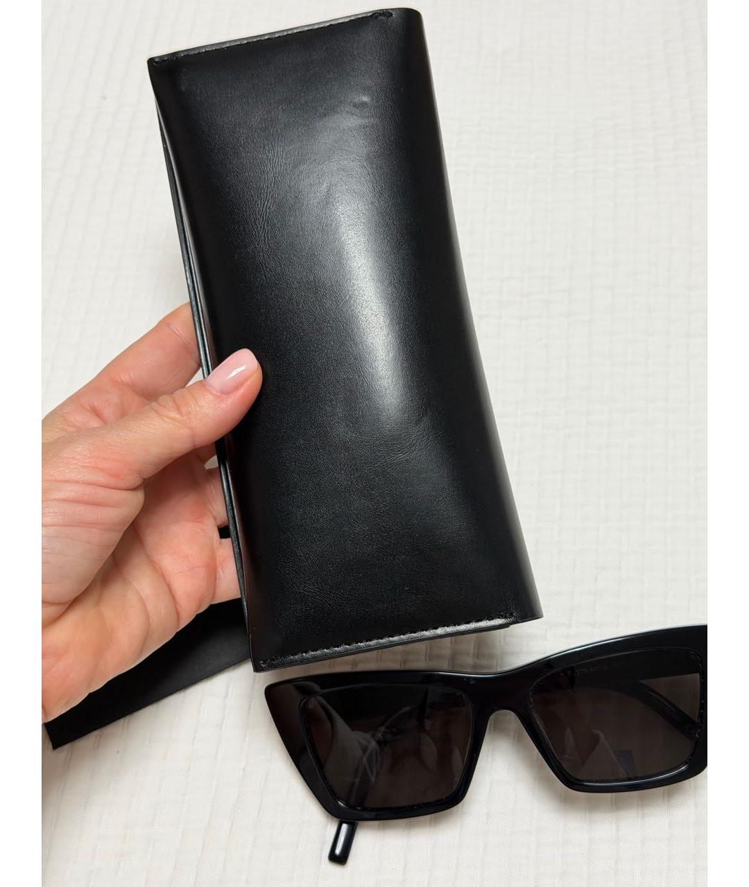 SAINT LAURENT Черные пластиковые солнцезащитные очки, фото 5