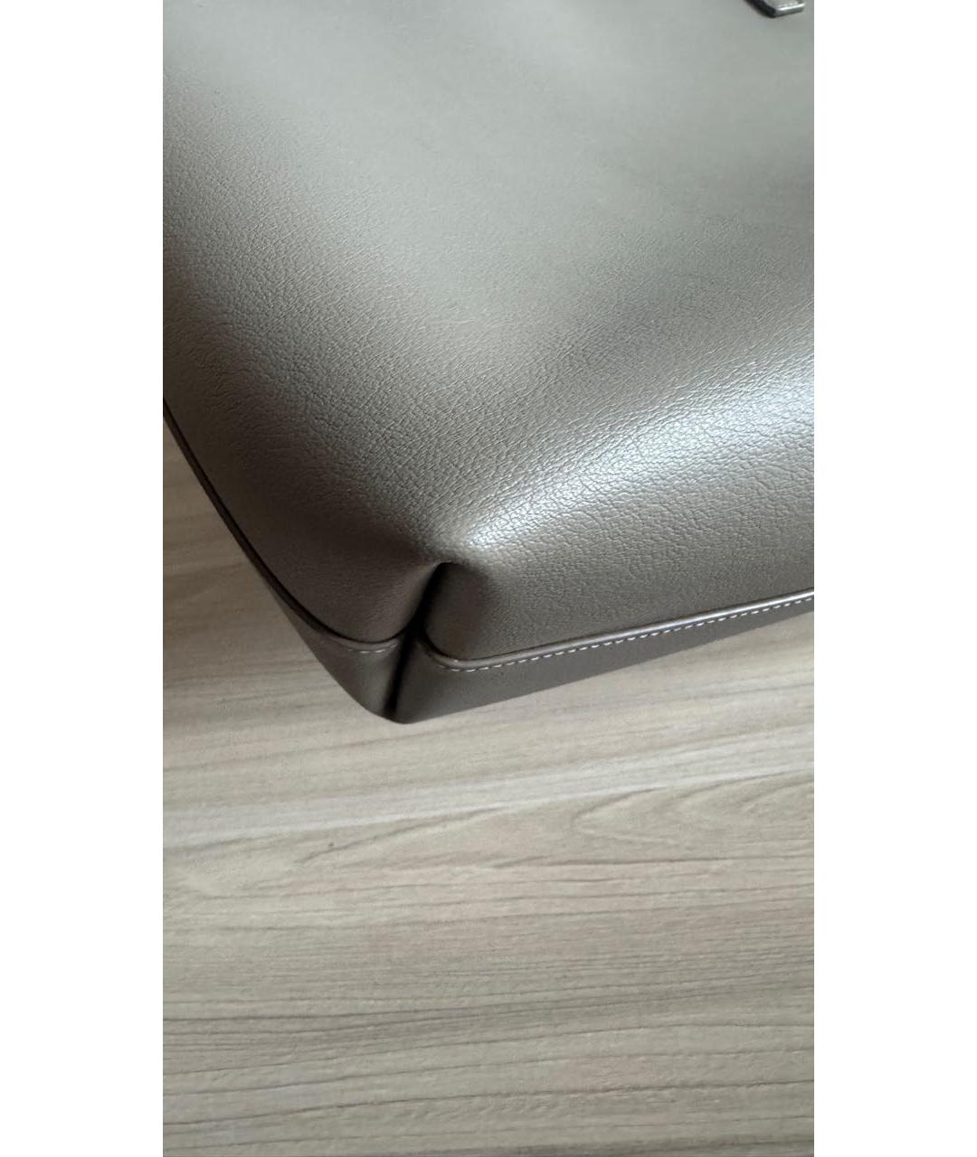 SAINT LAURENT Бежевая кожаная сумка тоут, фото 5