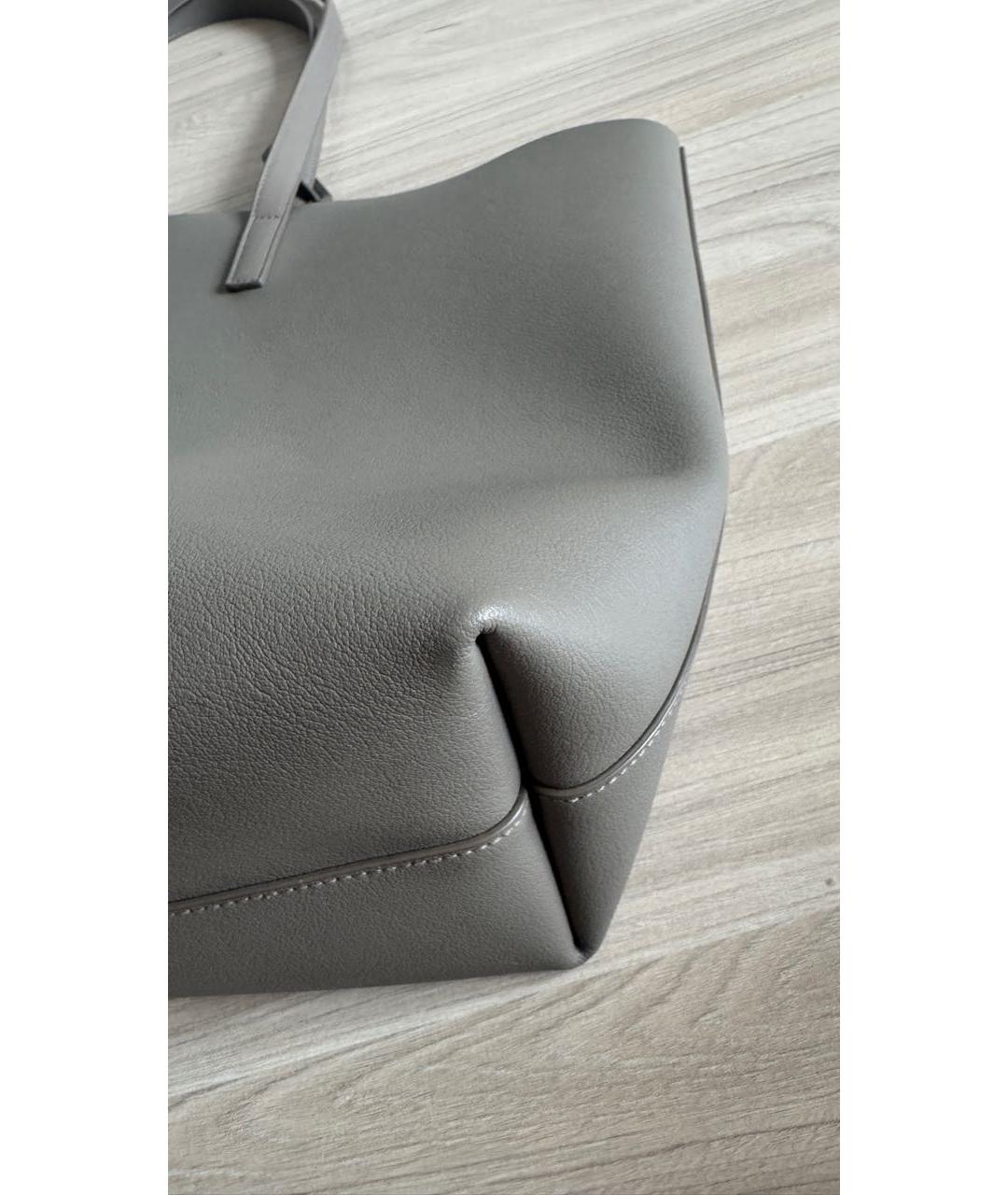 SAINT LAURENT Бежевая кожаная сумка тоут, фото 4