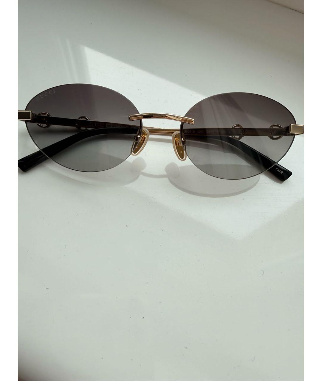 GUCCI Серые металлические солнцезащитные очки, фото 3