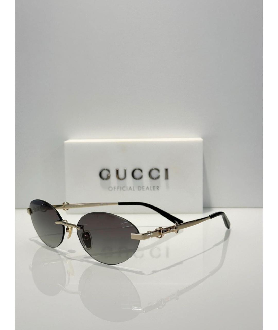 GUCCI Серые металлические солнцезащитные очки, фото 2