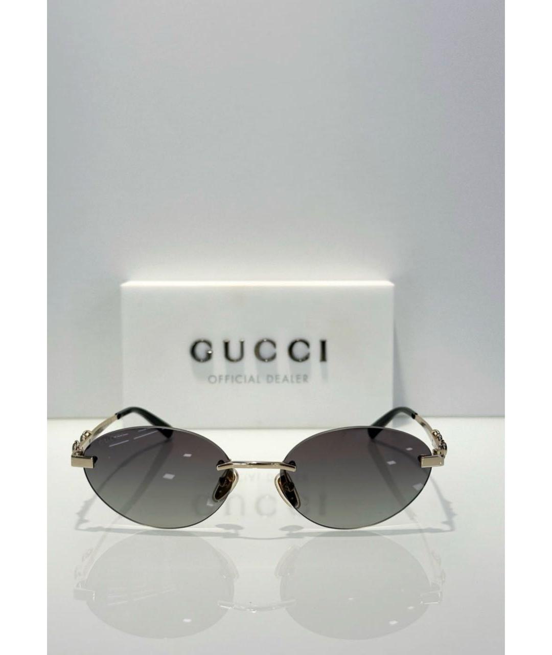 GUCCI Серые металлические солнцезащитные очки, фото 9