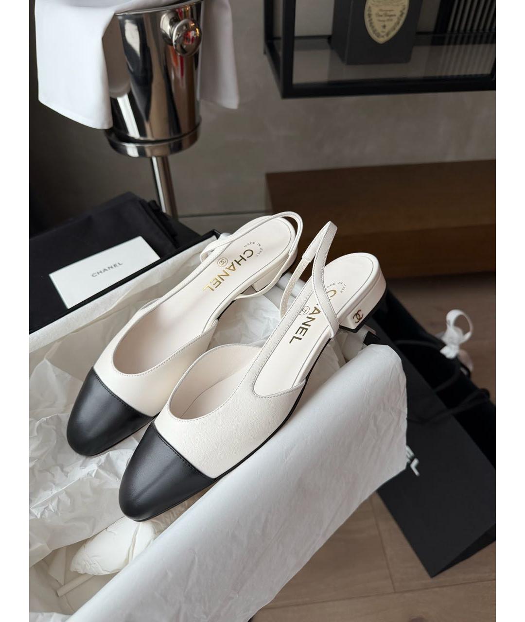 CHANEL Белые кожаные туфли, фото 3