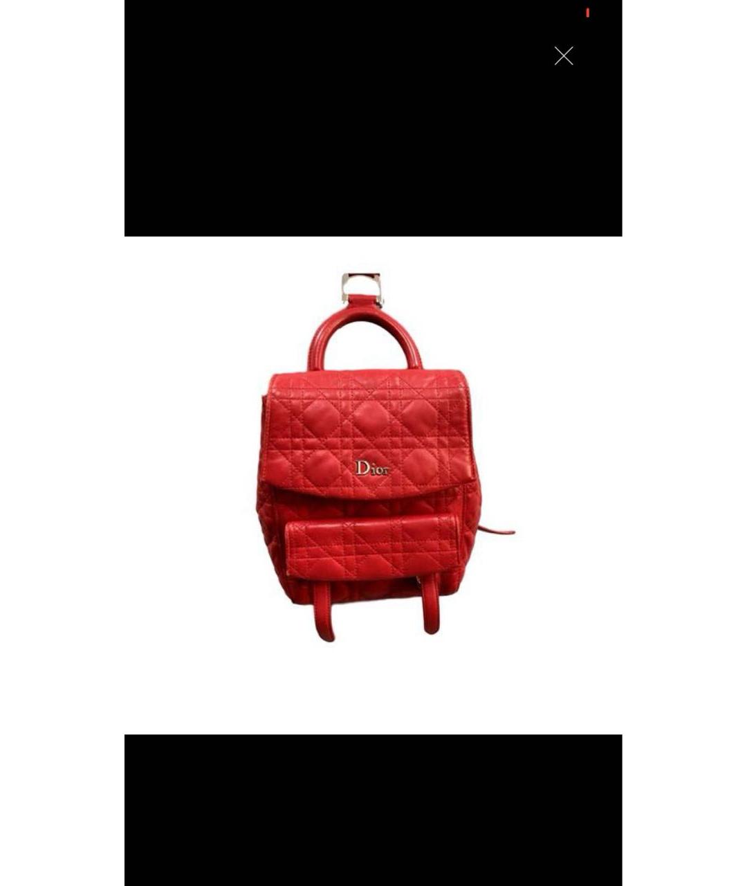 CHRISTIAN DIOR Красный кожаный рюкзак, фото 2